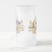 曇らされたマグオーストラリアの紋章付き外衣 フロストグラスビールジョッキ (中央)