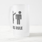 曇らされたマグ女の子の規則 フロストグラスビールジョッキ (正面左)