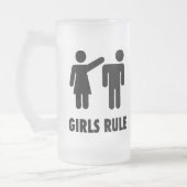 曇らされたマグ女の子の規則 フロストグラスビールジョッキ (左)