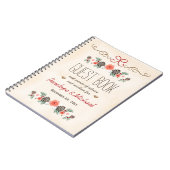 曇らされたマツ円錐形のクリスマスの結婚式のゲストBoook ノートブック (左側)