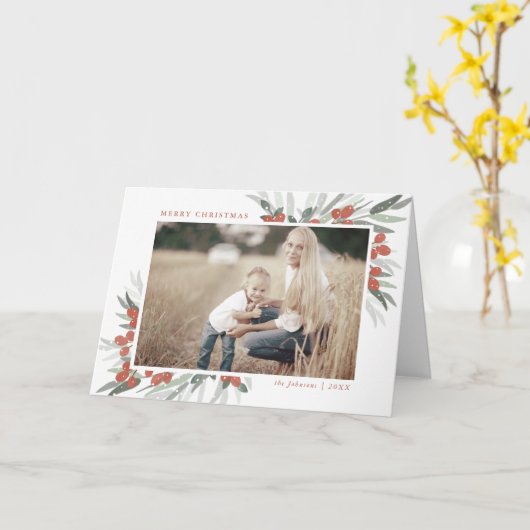 曇らされた果実の写真の挨拶状 カード (黄色い花)