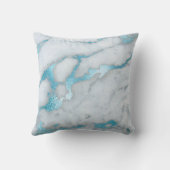 曇らされた青い大理石の枕 クッション (裏面)