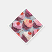 曇りさくらんぼカップケーキ | 誕生祝い スタンダードカクテルナプキン (角)