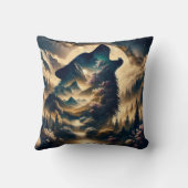 曇りの夜に狼が月でハウリング クッション (裏面)