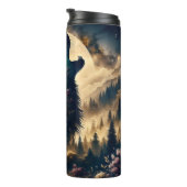 曇りの夜に狼が月でハウリング タンブラー (回転右)