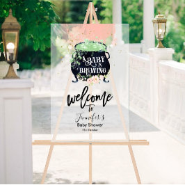 曇りアクリルウェルカムサインハロウィーンベビーシャワー アクリルサイン