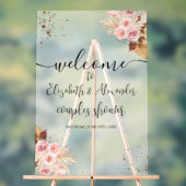 曇りアクリルウェルカムサインボホカップルのシャワー アクリルサイン (ニュートラル)