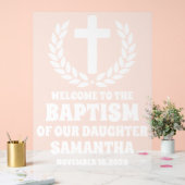 曇りアクリルガールバプテスムウェルカムサイン アクリルサイン (ウェディング)