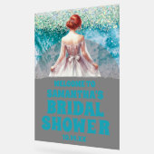 曇りアクリルビーチブライダルシャワーウェルカムサイン アクリルサイン (傾斜)