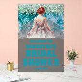 曇りアクリルビーチブライダルシャワーウェルカムサイン アクリルサイン (ウェディング)