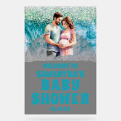 曇りアクリルビーチ赤ちゃんシャワー歓迎サイン アクリルサイン (正面)