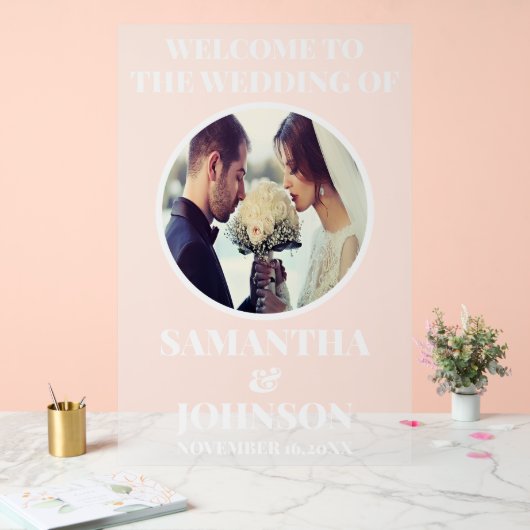 曇りアクリルフォト結婚のウェルカムサイン アクリルサイン (ウェディング)