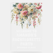 曇りアクリルフローラバチェロレッテ歓迎サイン アクリルサイン (正面)