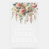 曇りアクリルフローラブライダルシャワーウェルカムサイン アクリルサイン (正面)