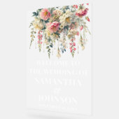 曇りアクリルフローラ結婚のウェルカムサイン アクリルサイン (傾斜)