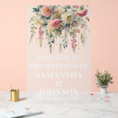 曇りアクリルフローラ結婚のウェルカムサイン アクリルサイン (ウェディング)