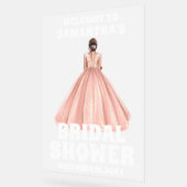 曇りアクリルホワイトブライダルシャワーウェルカムサイン アクリルサイン (傾斜)