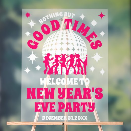 曇りアクリル大晦日パーティー歓迎サイン アクリルサイン (ニュートラル)