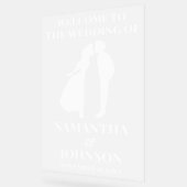 曇りアクリル結婚白の歓迎サイン アクリルサイン (傾斜)