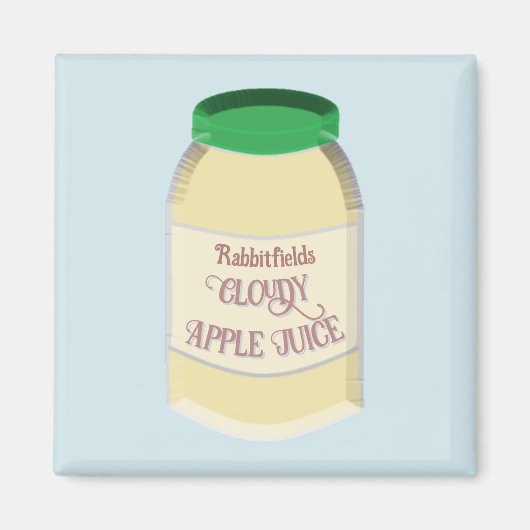 曇りアップルジュース飲料ボトル磁石 マグネット (正面)