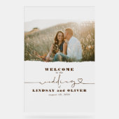 曇りエレガントな結婚式のウェルカムフォトサイン アクリルサイン (正面)