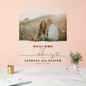 曇りエレガントな結婚式のウェルカムフォトサイン アクリルサイン (ウェディング)