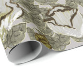 曇りエレガント銀クリームフローラ ラッピングペーパー (ロールコーナー)