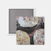 曇りカップケーキパーティー時間 マグネット (正面/裏面)