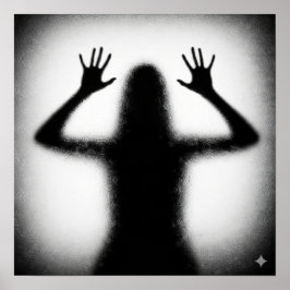 曇りガラスのシルエット ポスター