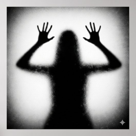 曇りガラスのシルエット ポスター (正面)