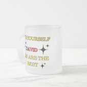 曇りガラスのマグはあなたはあなたの自己を愛し最高のている フロストグラスマグカップ (正面左)