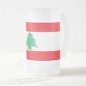 曇りガラスのマグカップとレバノン国旗 フロストグラスビールジョッキ (正面右)