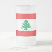 曇りガラスのマグカップとレバノン国旗 フロストグラスビールジョッキ (中央)