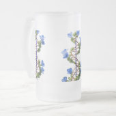 曇りガラスのマグカップ16 oz – 開花枝 フロストグラスビールジョッキ (正面左)
