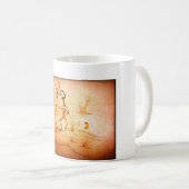 曇りガラスのマグカップ、砂漠の10 ozウサギ コーヒーマグカップ (正面右)