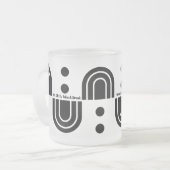 曇りガラスのマグモダン「コーヒーが一時停止を言う フロストグラスマグカップ (正面左)