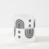 曇りガラスのマグモダン「コーヒーが一時停止を言う フロストグラスマグカップ (中央)