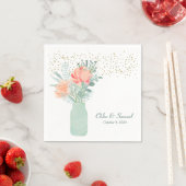 曇りガラスのメイスン結婚ジャー スタンダードカクテルナプキン (インサイチュ)