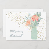 曇りガラスのメイソンジャールフローラ花嫁招待状 招待状 (正面/裏面)