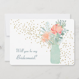 曇りガラスのメイソンジャールフローラ花嫁招待状 招待状