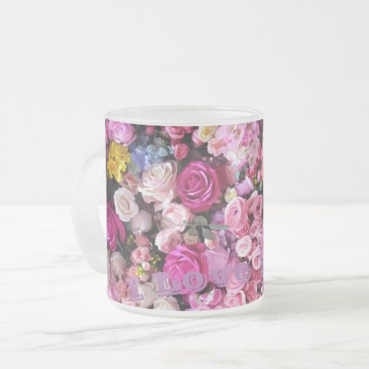 曇りガラスのラブマグ フロストグラスマグカップ (正面左)