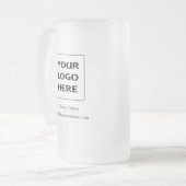 曇りガラスビアマグとビジネスロゴ フロストグラスビールジョッキ (正面左)