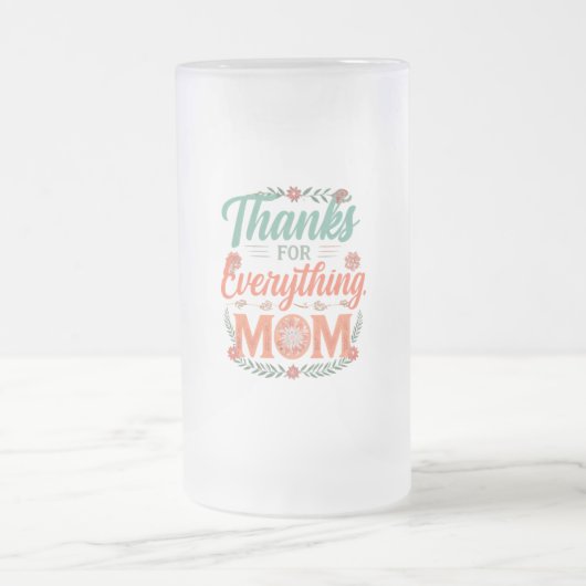 曇りガラス製のマグカップ16オズ感謝してい – 「すべてのために。 フロストグラスビールジョッキ (中央)