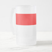 曇りガラス製マグカップとインドネシア国旗 フロストグラスビールジョッキ (正面左)