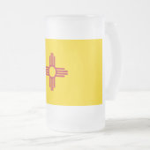 曇りガラス製マグカップとニューメキシコ州旗 フロストグラスビールジョッキ (正面右)