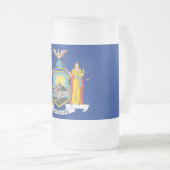 曇りガラス製マグカップとニューヨーク州旗 フロストグラスビールジョッキ (正面右)