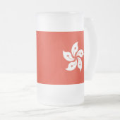 曇りガラス製マグカップと香港国旗 フロストグラスビールジョッキ (正面右)