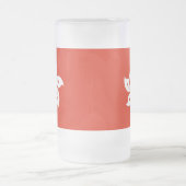 曇りガラス製マグカップと香港国旗 フロストグラスビールジョッキ (中央)