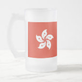 曇りガラス製マグカップと香港国旗 フロストグラスビールジョッキ (左)