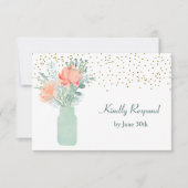 曇りガラス製メイソンジャールウェディングRSVP 出欠カード (正面)